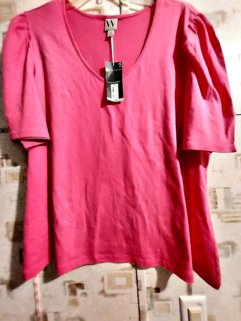 Worthington Pink Short Sleeve Top Size 2X NWT